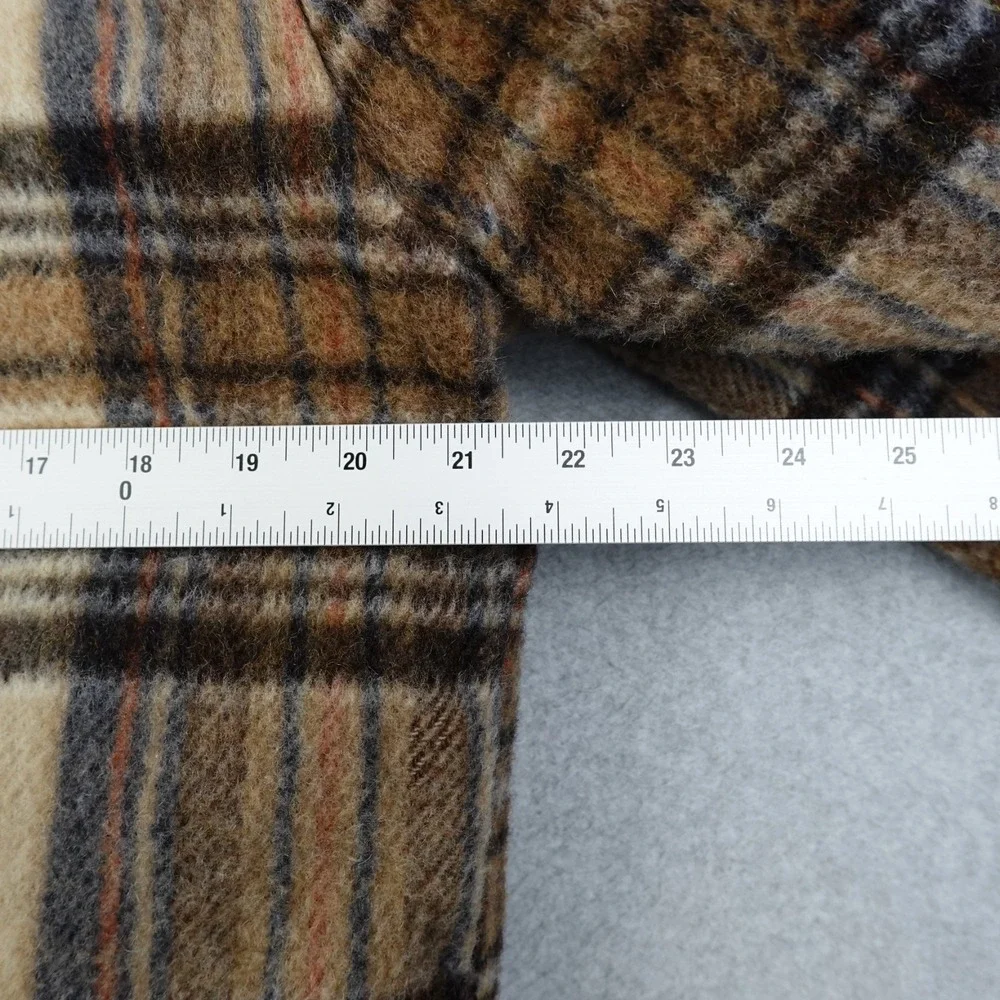 Vintage Montgomery Ward Wool Blend Jacket Mens Medium Plaid Sherpa Button 70s